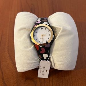 NIB Kate Spade Rumsey Watch Black with Hearts